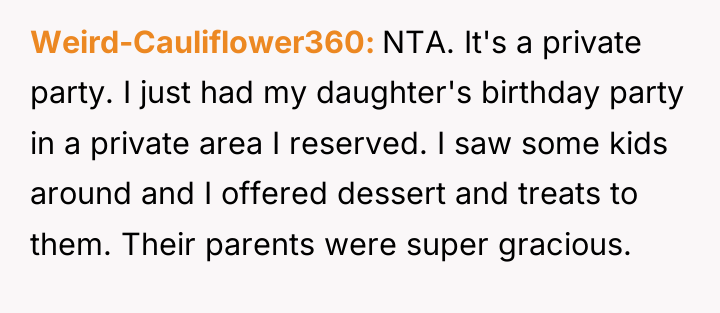 Weird-Cauliflower360 NTA. It's a private party. I just had my...