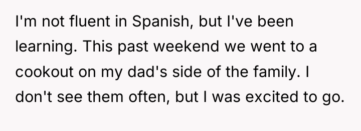 I'm not fluent in Spanish, but I've been learning. This...