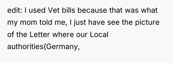 edit: I used Vet bills because that was what my...