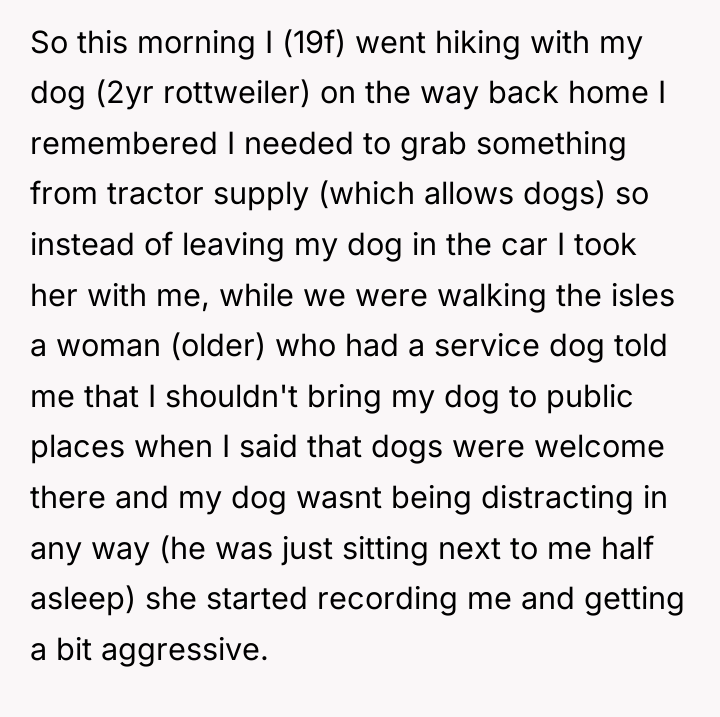 So this morning I (19f) went hiking with my dog...