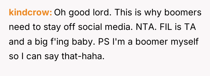 kindcrow Oh good lord. This is why boomers need to...