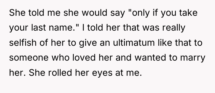 She told me she would say "only if you take...