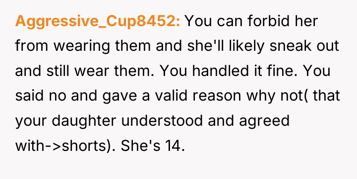 Aggressive_Cup8452 You can forbid her from wearing them and she'll...