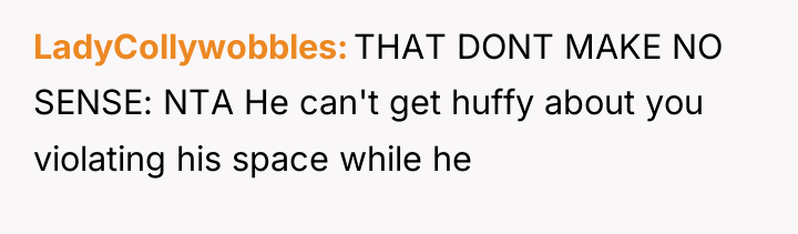 LadyCollywobbles THAT DONT MAKE NO SENSE: NTA He can't get...