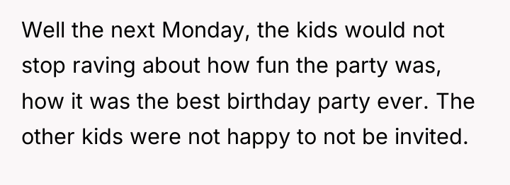 Well the next Monday, the kids would not stop raving...