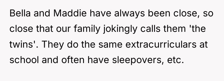 Bella and Maddie have always been close, so close that...