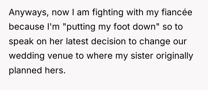Anyways, now I am fighting with my fiancée because I'm...