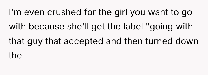 I'm even crushed for the girl you want to go...