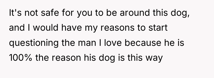 It's not safe for you to be around this dog,...
