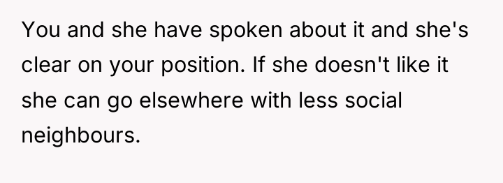 You and she have spoken about it and she's clear...