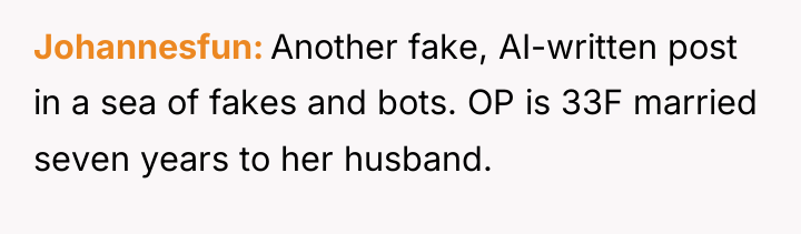 Johannesfun Another fake, AI-written post in a sea of fakes...