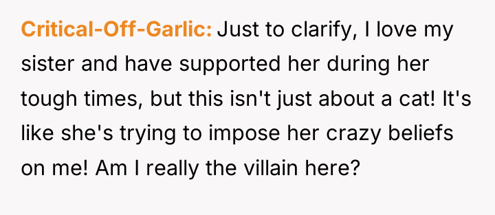 Critical-Off-Garlic Just to clarify, I love my sister and have...
