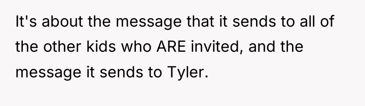 It's about the message that it sends to all of...