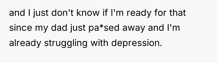 and I just don't know if I'm ready for that...