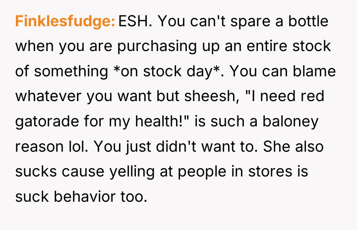 Finklesfudge ESH. You can't spare a bottle when you are...