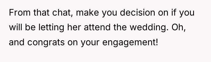 From that chat, make you decision on if you will...