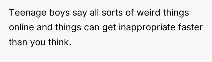 Teenage boys say all sorts of weird things online and...