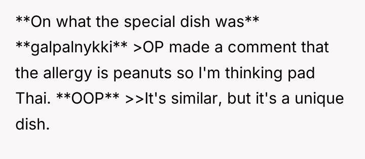 **On what the special dish was** **galpalnykki** >OP made a...