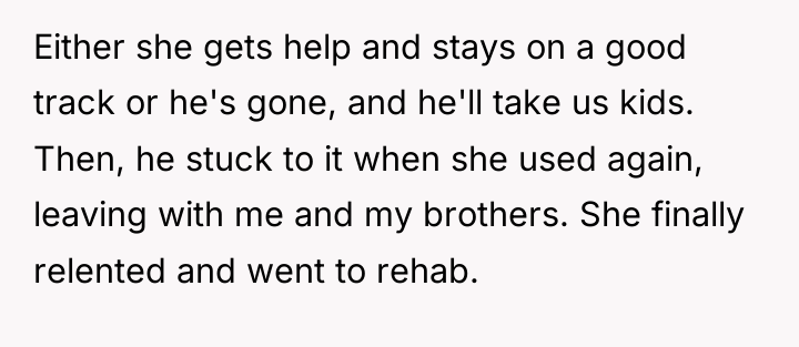 Either she gets help and stays on a good track...