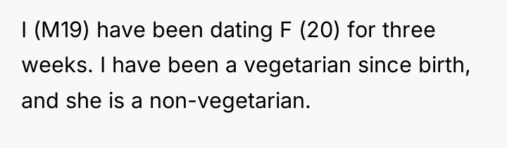 I (M19) have been dating F (20) for three weeks....