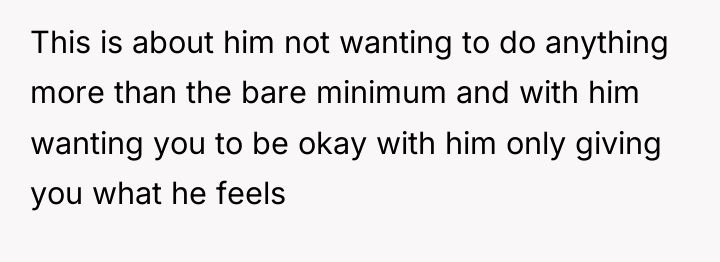 This is about him not wanting to do anything more...