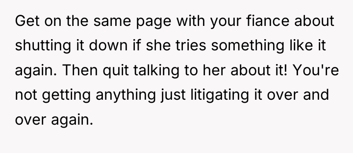 Get on the same page with your fiance about shutting...