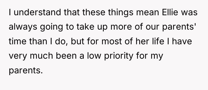 I understand that these things mean Ellie was always going...