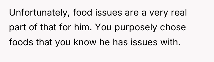 Unfortunately, food issues are a very real part of that...