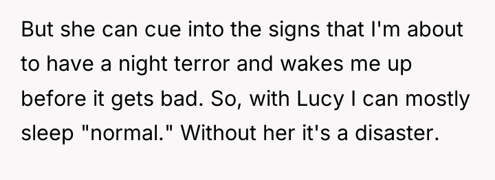 But she can cue into the signs that I'm about...