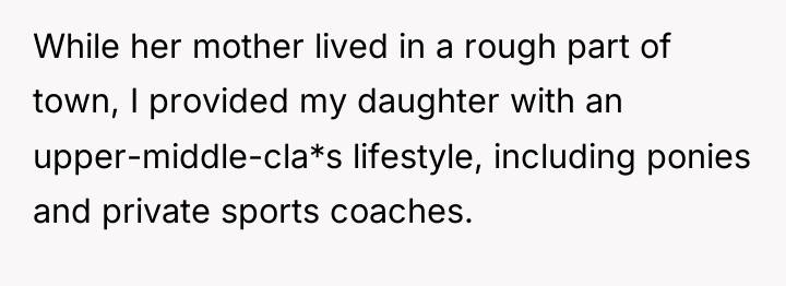 While her mother lived in a rough part of town,...