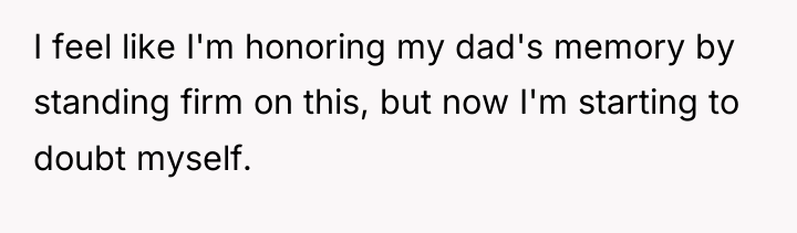 I feel like I'm honoring my dad's memory by standing...