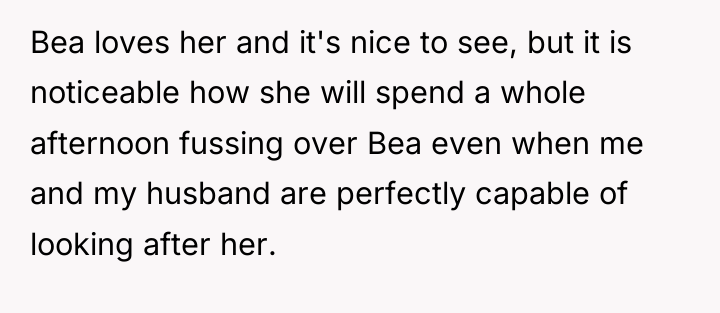 Bea loves her and it's nice to see, but it...