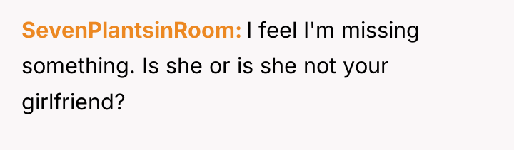 SevenPlantsinRoom I feel I'm missing something. Is she or is...