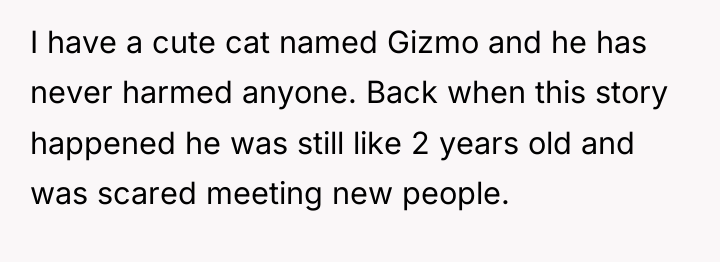 I have a cute cat named Gizmo and he has...