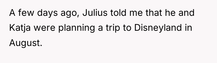 A few days ago, Julius told me that he and...