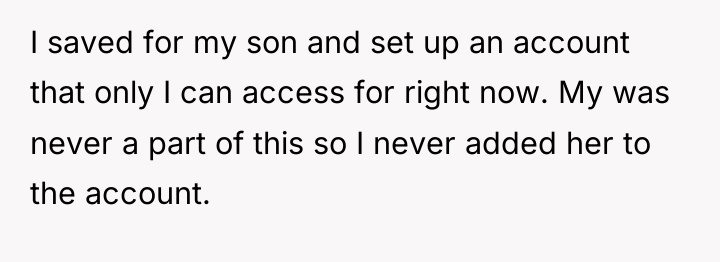 I saved for my son and set up an account...