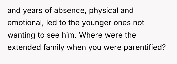 and years of absence, physical and emotional, led to the...