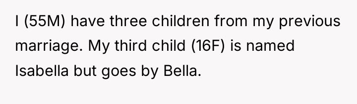 I (55M) have three children from my previous marriage. My...