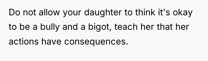 Do not allow your daughter to think it's okay to...