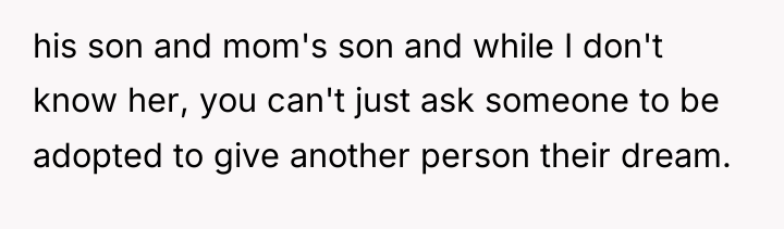 his son and mom's son and while I don't know...