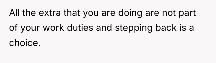 All the extra that you are doing are not part...
