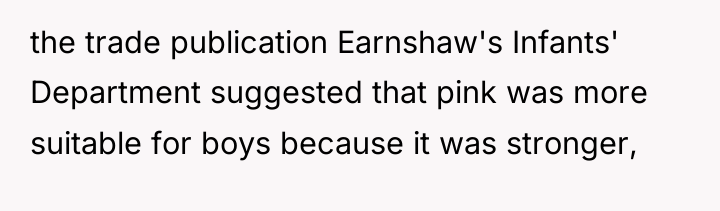 the trade publication Earnshaw's Infants' Department suggested that pink was...