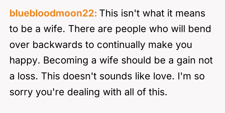 bluebloodmoon22 This isn't what it means to be a wife....