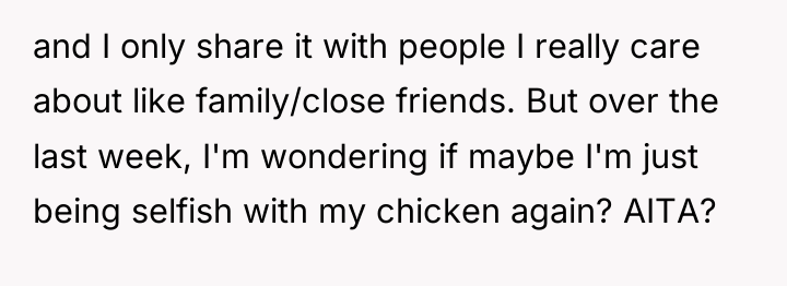 and I only share it with people I really care...