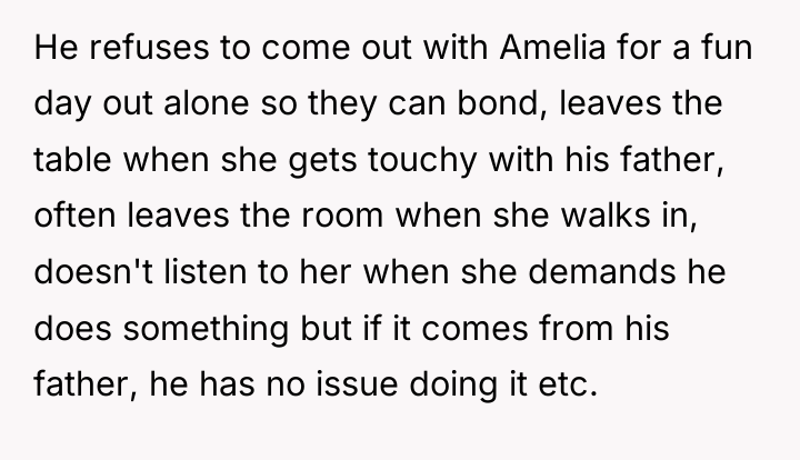 He refuses to come out with Amelia for a fun...