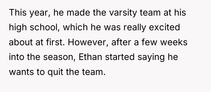 This year, he made the varsity team at his high...