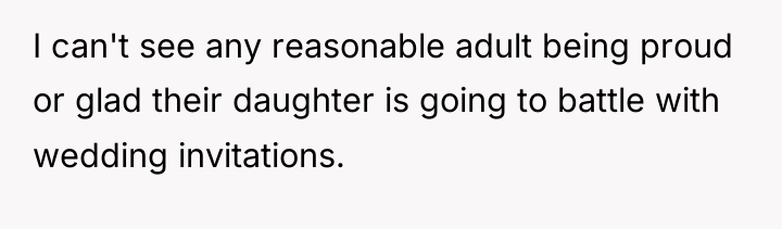 I can't see any reasonable adult being proud or glad...