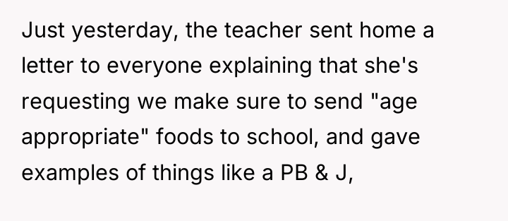 Just yesterday, the teacher sent home a letter to everyone...