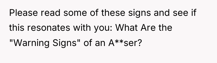 Please read some of these signs and see if this...