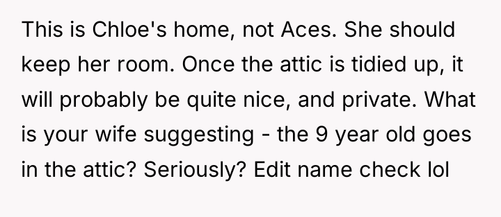 This is Chloe's home, not Aces. She should keep her...